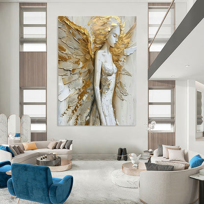 Angel with Golden Wings Art for Spiritual Home Altar & Luxury Spa Retreat DLZ1552