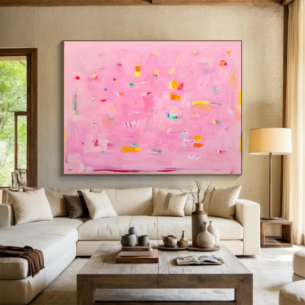 Pink Color - Dot Abstract Art for Cheerful Girl’s Bedrooms DLZ2435