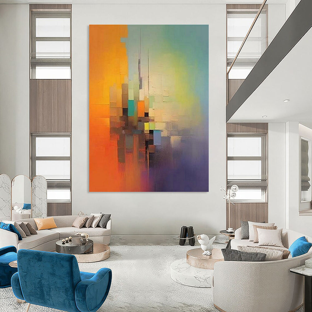 Colorful City Abstract Painting for Office & Living Room DLZ0363