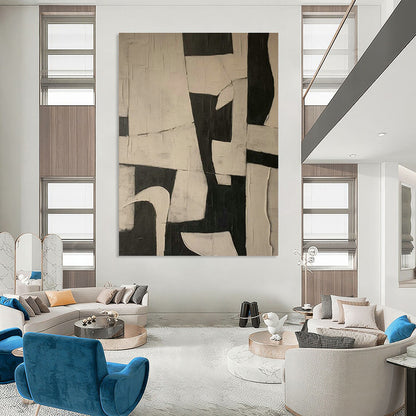 Black - White Geometric Art for Industrial - Style Café Feature Walls DLZ0207
