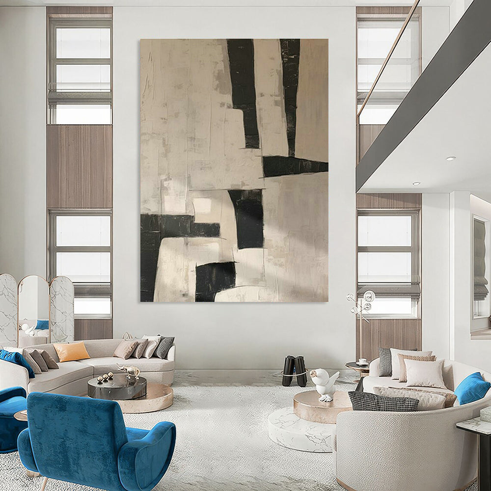 Black - White Geometric Art for Contemporary Home Entryway Statements DLZ0205