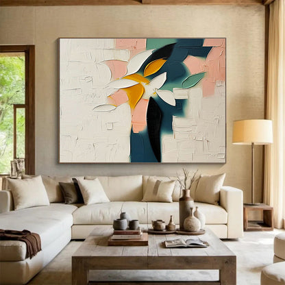 Colorful Flower Abstract Art for Cheerful Café Breakfast Nooks DLZ3131