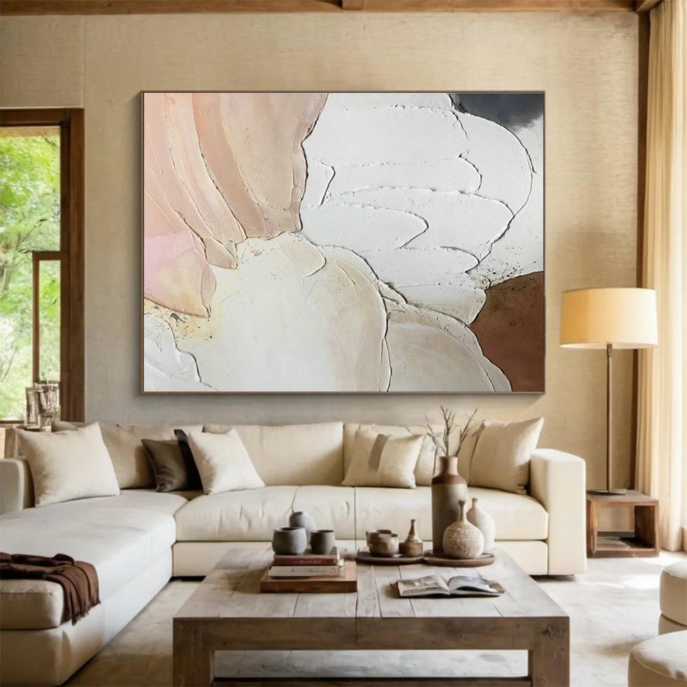 Light Pink Relief Abstract Art for Feminine - Inspired Beauty Salons DLZ2568