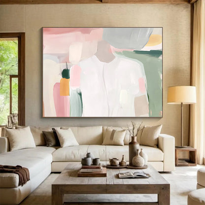 Pastel Abstract Figure Art for Girls’ Playroom & Feminine Wellness Center SC179
