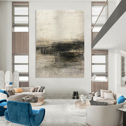 Gray - White Textured Abstract Art for Rustic Art Studio & Industrial - Chic Café DLZ1883