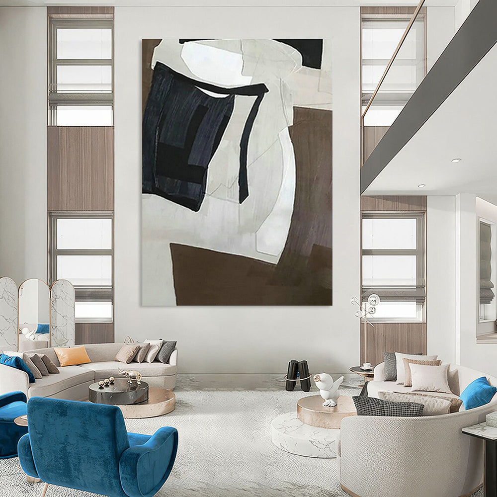 Minimalist Black - White Abstract for Contemporary Art Museum Gift Shop & Urban Micro - Apartment DLZ0879