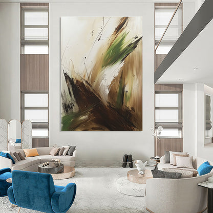 Abstract Green and Brown Strokes for Rustic Home & Nature - Inspired Studio STSC752