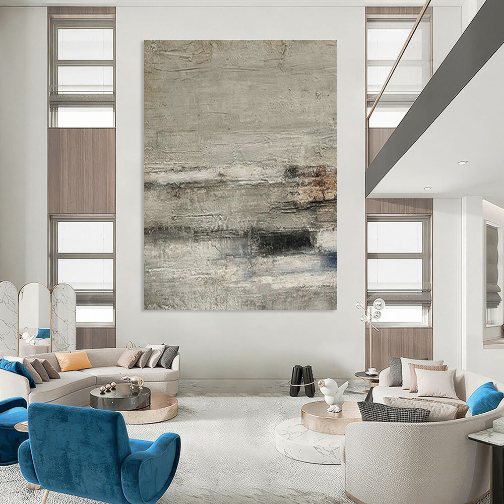 Gray - White - Brown Textured Art for Rustic Restaurant & Art - Themed Hotel DLZ1872
