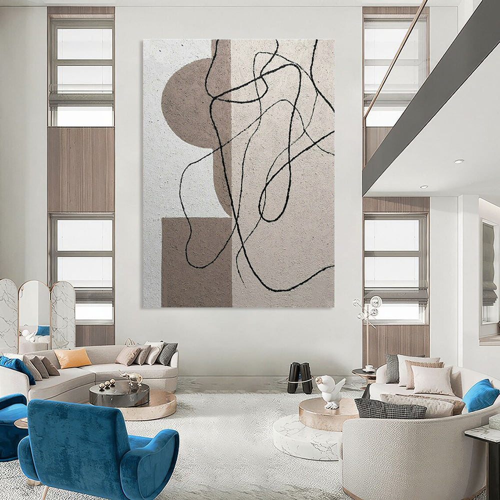 Minimalist Line & Geometry Art for Nordic Living Room & Design Studio DLZ1990