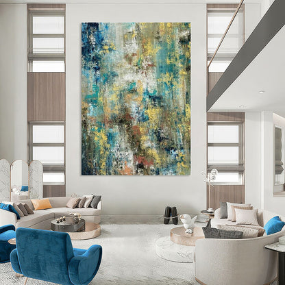 Colorful Pointillism - Style Abstract Art for Art Gallery Café Spaces DLZ0034