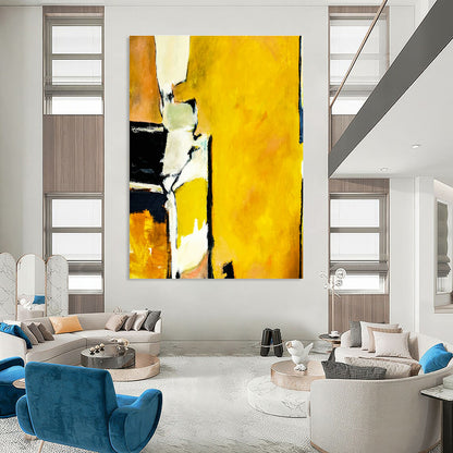 Yellow - Black Abstract Art for Modern Loft & Home Gym DLZ1108