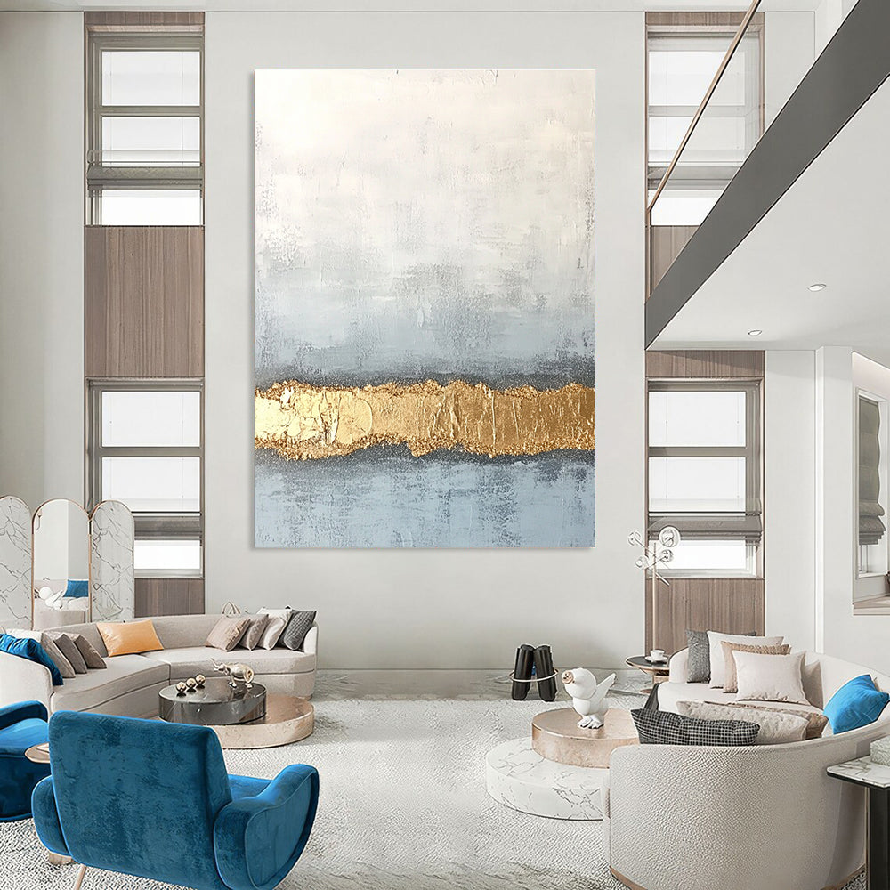 Gold Band Abstract Art for Dining Room & Hallway STSC735