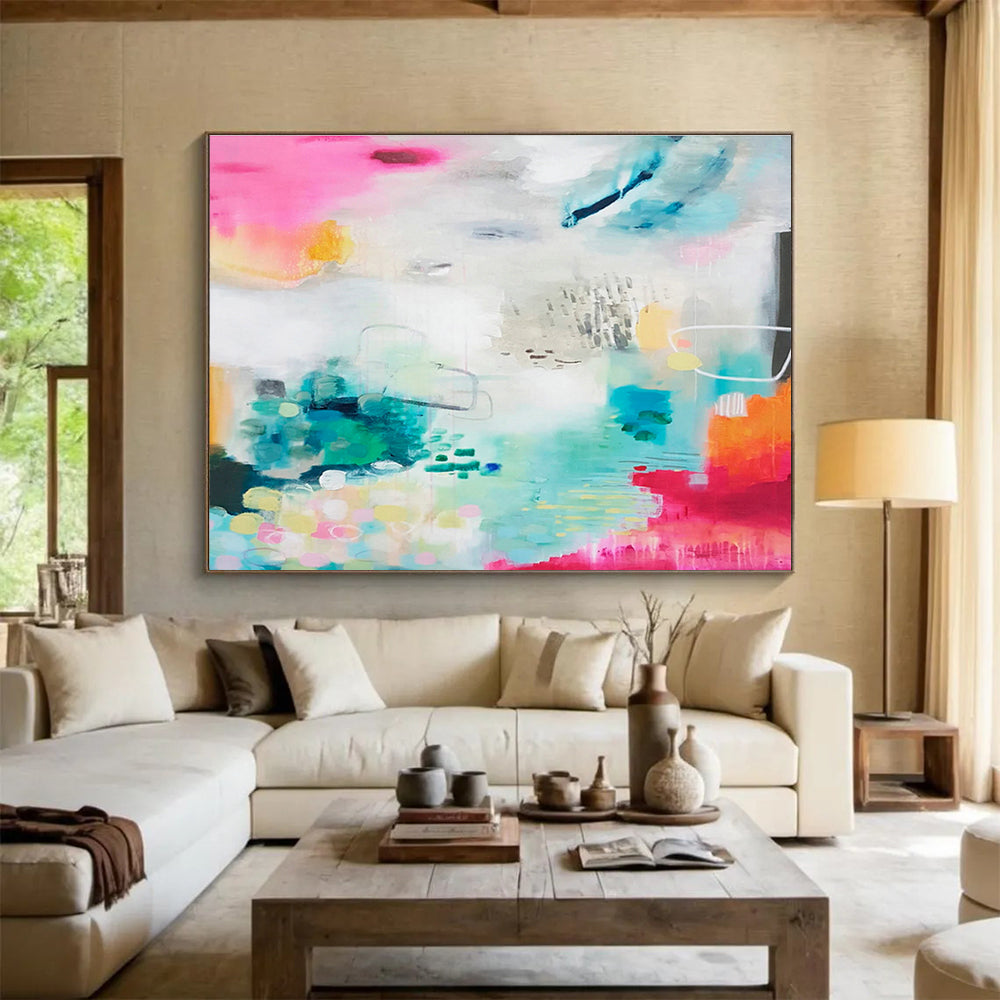 Pink - Blue Creative Abstract Art for Artistic Home Studios DLZ2447