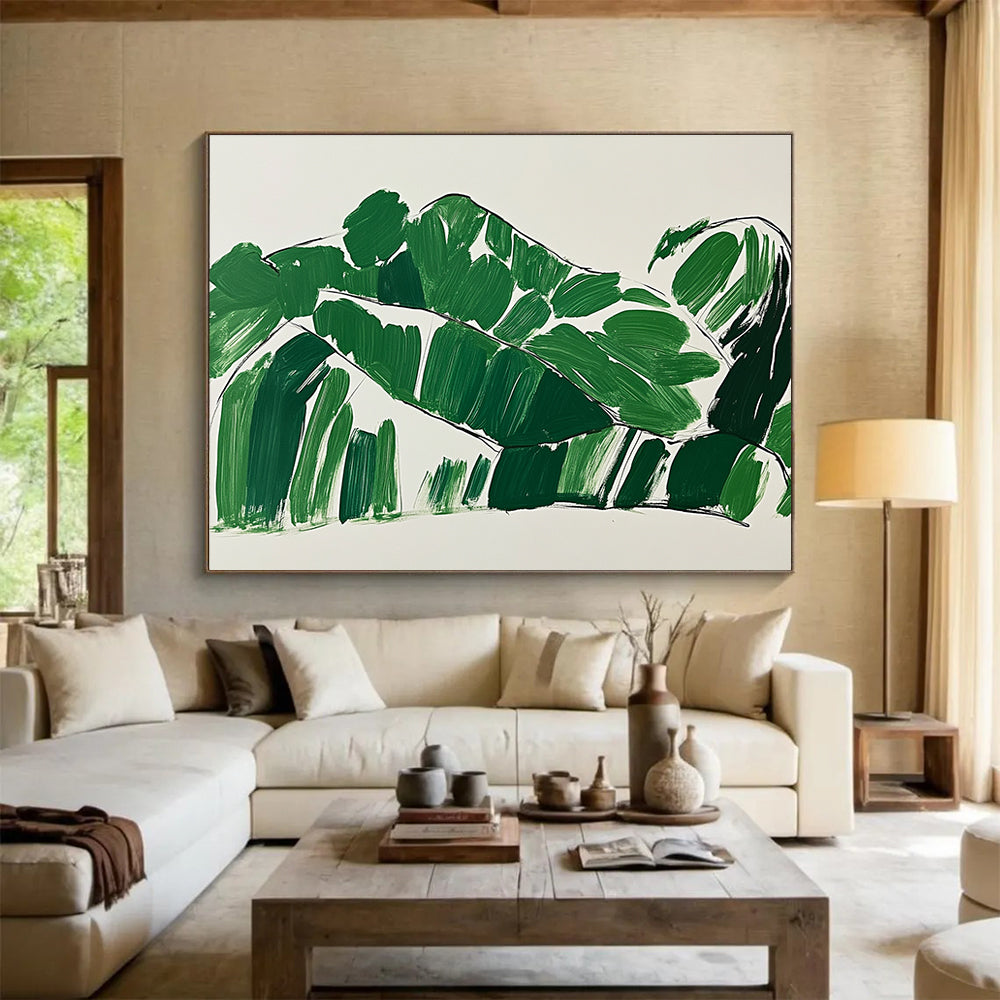 Minimalist Leaf Art for Tropical - Themed Café & Home Office SC551