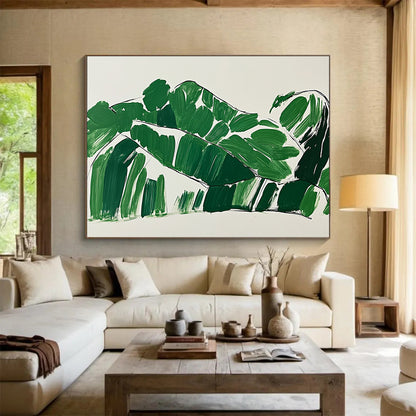 Minimalist Leaf Art for Tropical - Themed Café & Home Office SC551