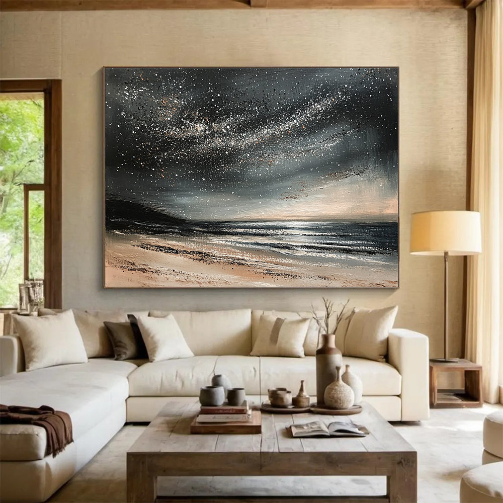 Starry Night Beach Art for astronomers - Themed Café & Beach House Bedroom SC528