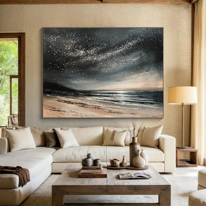 Starry Night Beach Art for astronomers - Themed Café & Beach House Bedroom SC528