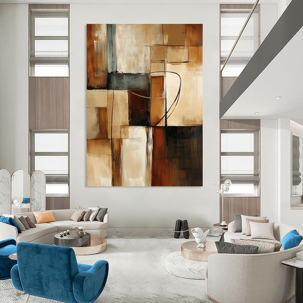 Geometric Neutral Color Blocks for Scandinavian - Style Home & Contemporary Art Gallery STSC751