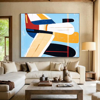 Color - Blocked Aircraft Art for Aviation Museum & Modern Office Lounge SC040