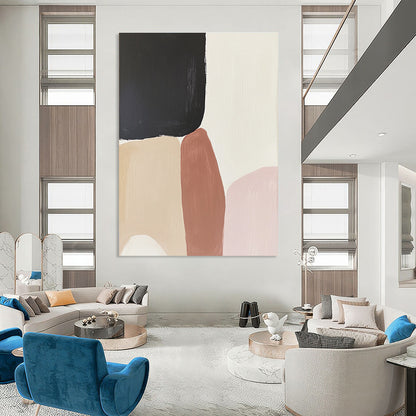 Neutral Color Block Abstract for Minimalist Living Room & Modern Office STSC480