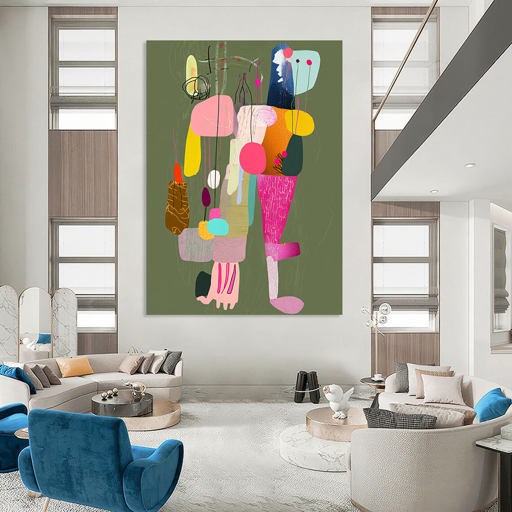 Colorful Abstract Figures for Bohemian - Style Living Room & Creative Art Studio STSC970