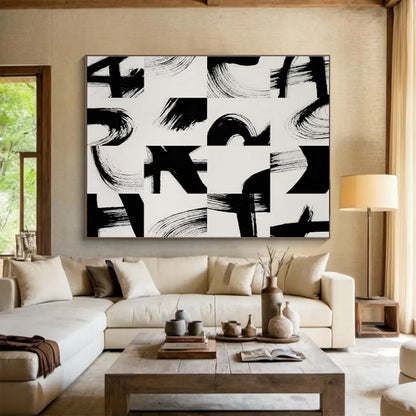 Ink - Brushstroke Collage Art for Contemporary Asian - Inspired Lounge DLZ2831