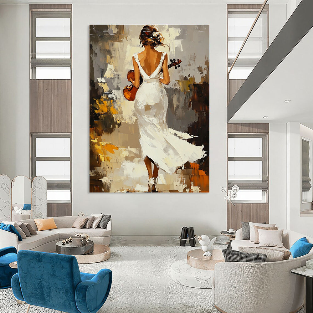 Woman with Violin Art for Classical Music Lover’s Home & Artistic Event Venue STSC1379