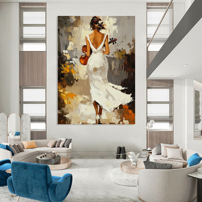 Woman with Violin Art for Classical Music Lover’s Home & Artistic Event Venue STSC1379