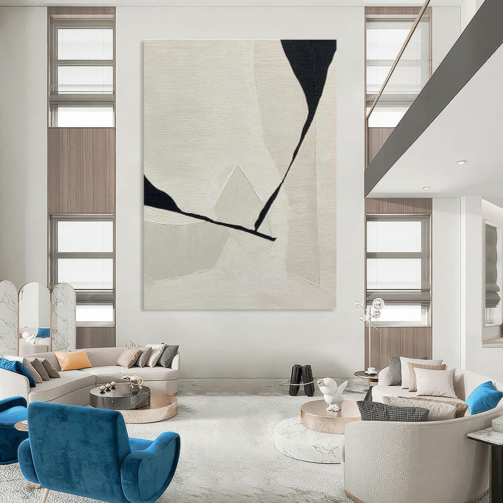 Black - White Geometric Abstract Art for Modern Office Meeting Rooms DLZ0240