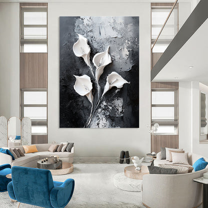 Textured Flower Relief for Sophisticated Home Dining Room & High - End Floral Art Space STSC509