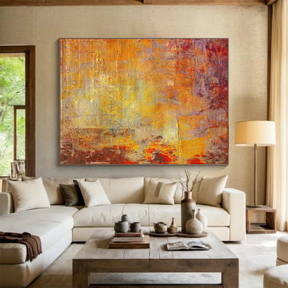 Orange - Purple Abstract Art for Modern Art Gallery Cafés DLZ2576