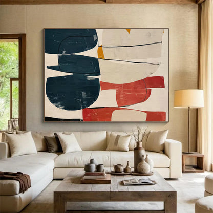 Colorful Geometric Abstract Art for Modern Café Interiors DLZ2524