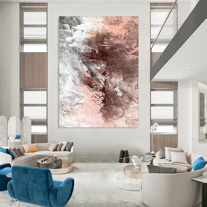 Pink - Brown Abstract Art for Feminine - Themed Boutique Dressing Rooms DLZ0022