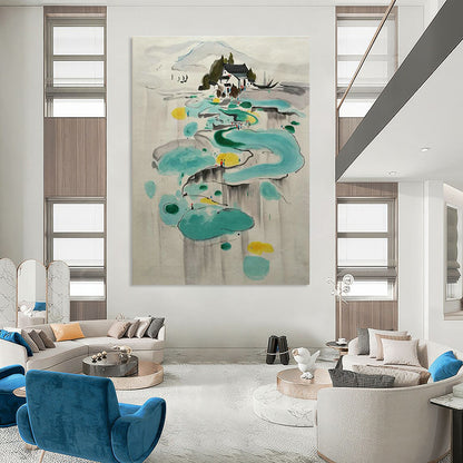 Ink - Wash Landscape Abstract Art for Oriental - Style Teahouse & Traditional Residence DLZ2284