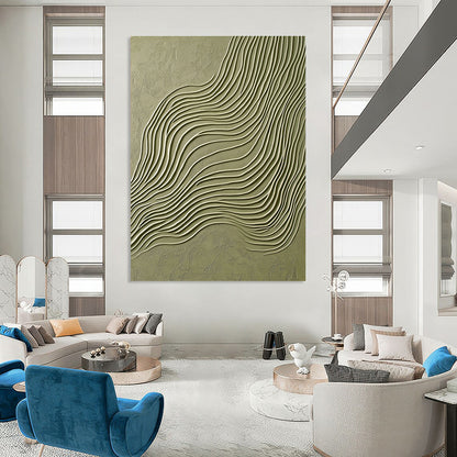 Wavy Lines in Green for Modern Eco - Friendly Café & Nature - Inspired Office STSC940