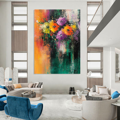 Vibrant Floral Abstract for Cheerful Kitchen & Art - Loving Garden Room STSC307