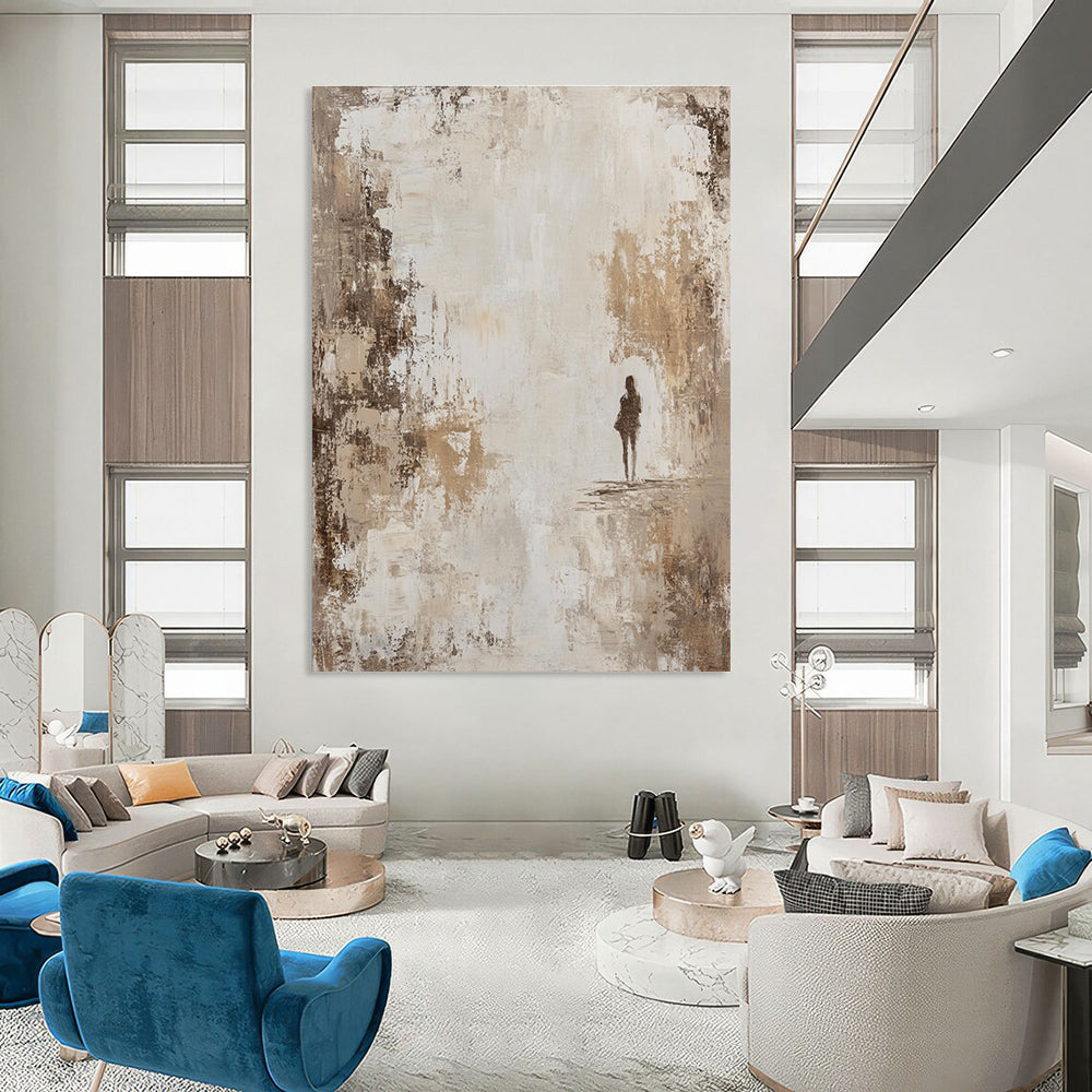 Solitary Figure in Abstract Space for Minimalist Meditation Room & Philosophical Library STSC905