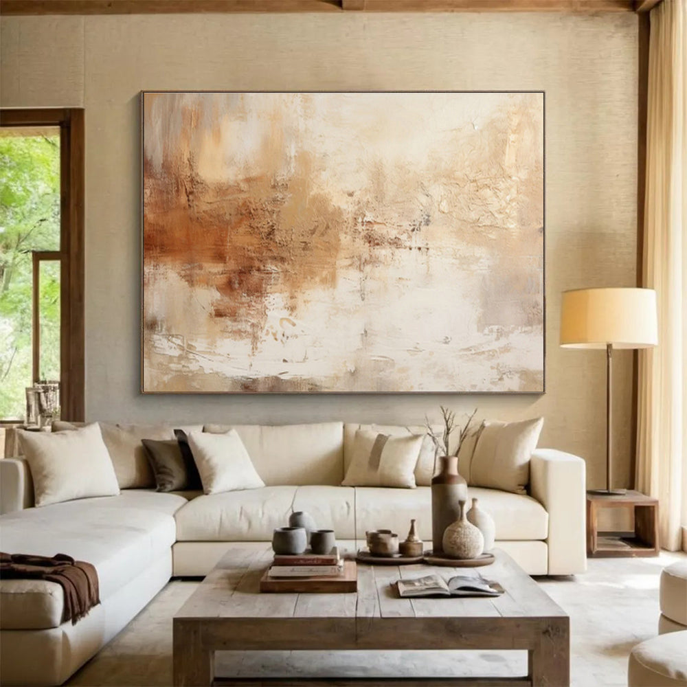 Warm - Toned Abstract Art for Cozy Living Room Ambiance DLZ2714