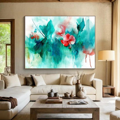 Watercolor Flowers Art for Botanical - Themed Café & Floral Design Studio SC287