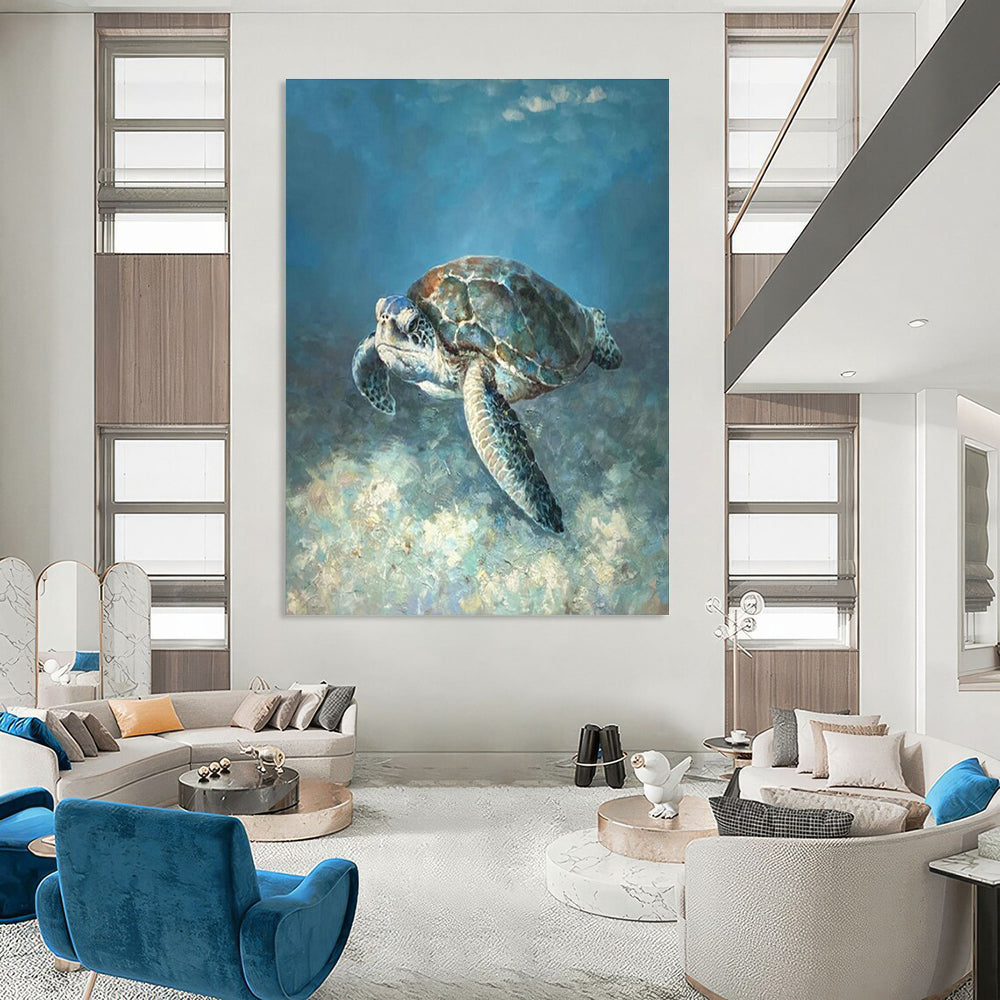 Realistic Sea Turtle Art for Coastal Home Bathroom & Marine - Themed Gallery DLZ2143