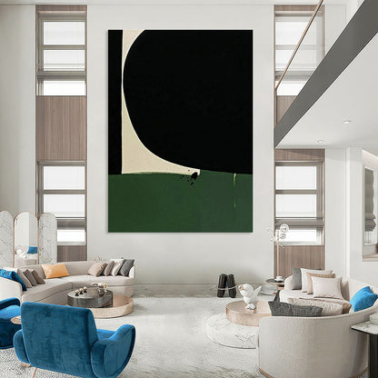 Black - Green Geometric Art for Modern Art Museum & Sophisticated Office Reception DLZ1496