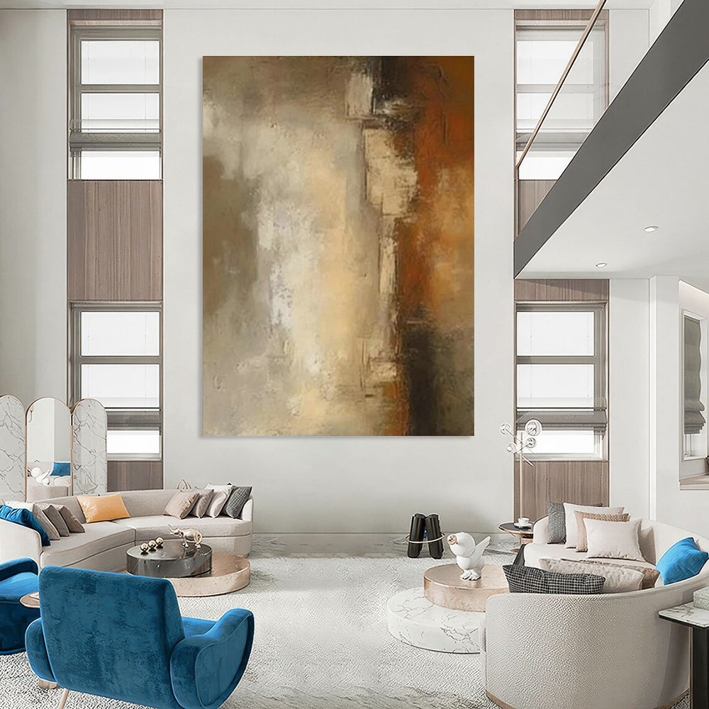 Warm - Toned Abstract Art for Cozy Living Room & Rustic Café DLZ1440