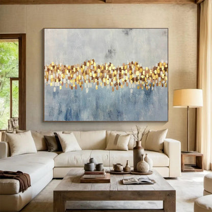 Gold - Blue Decorative Art for Modern Dining Room Accents DLZ2548