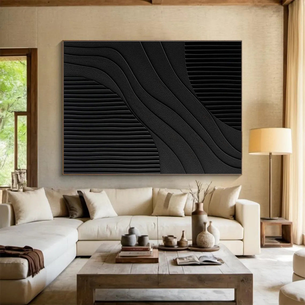 Black Wave - Texture Art for Sophisticated Dining Rooms DLZ2482