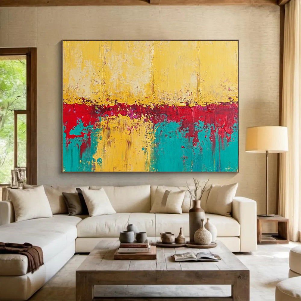 Color - Dripped Abstract Art for Bohemian - Style Living Room & Artistic Community Space SC269