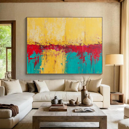 Color - Dripped Abstract Art for Bohemian - Style Living Room & Artistic Community Space SC269