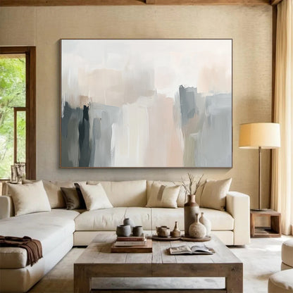 Pastel Abstract Cityscape Art for Chic Boutique Hotel & Light - Filled Apartment SC058