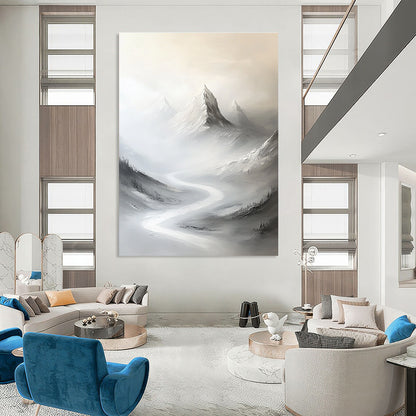 Misty Mountain Landscape Serene Landscape Art for Zen - Inspired Home & Nature - Lover’s Study STSC1492