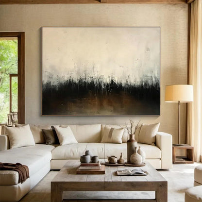 Black - White Gradient Abstract Art for Dramatic Home Theaters DLZ2432