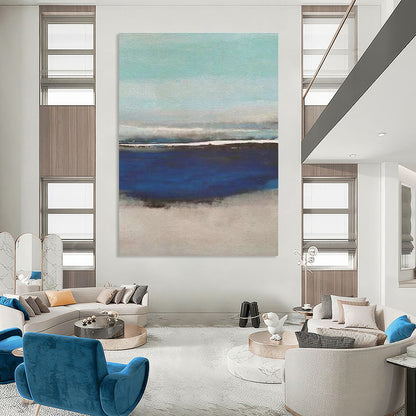 Minimalist Seaside Abstract for Japandi - Style Beach House & Zen - Inspired Yoga Studio DLZ0933